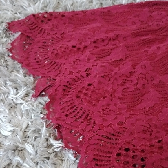 Aooksmery Elegant Red Lace Dress - Picture 2 of 10